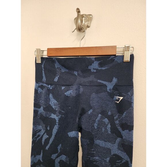 Gymshark Adapt blue camo butt scrunch active leggings M - Picture 1 of 6